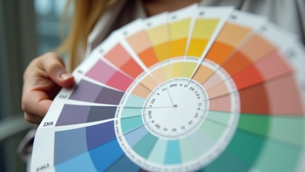 Color wheel showing complementary, analogous, and triadic relationships between different hues
